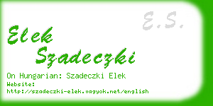 elek szadeczki business card